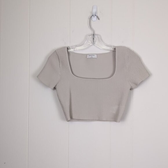 Aritzia babaton sculpt knit square neck crop tee - Picture 4 of 5